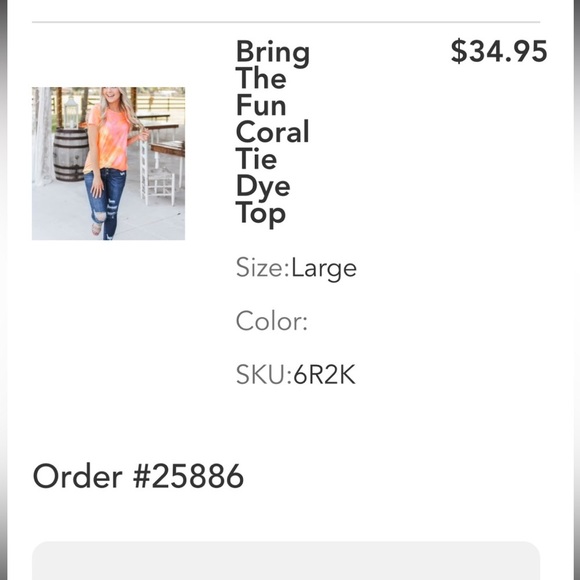 Coral Tie Dye High Low‎ Top - Picture 6 of 6